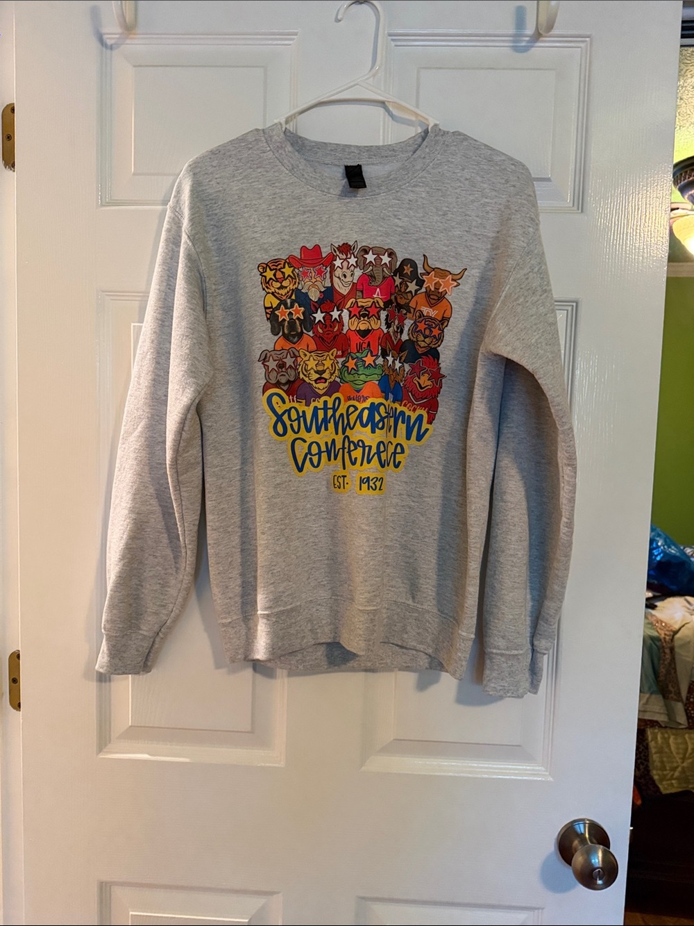SEC Gray Graphic Pullover Sweatshirt - Southern Conference size S